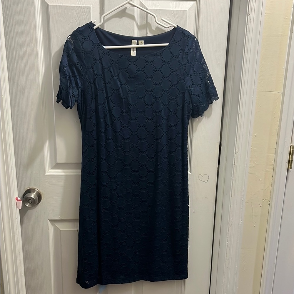 Elegant Navy Lace Dress